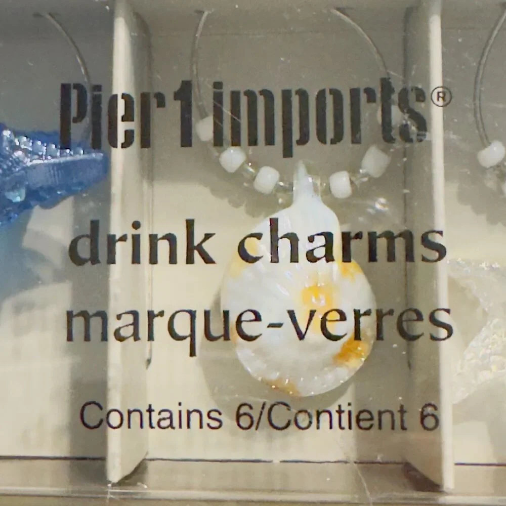 12 Drink Charms Beach Shell Starfish Pier 1 Imports new original 6 in package
